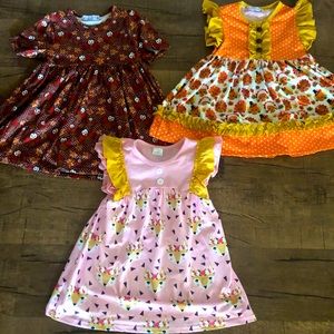 Girls Thanksgiving Turkey day dresses. Size 6.